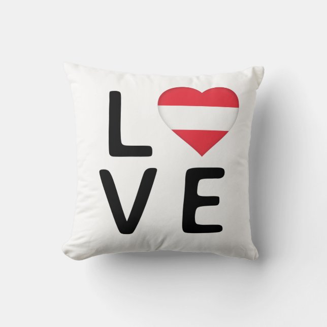 Almofada Love - Austria Flag Travesseiro decorativo (Frente)