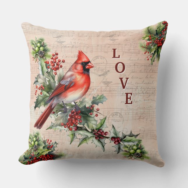 Almofada Love Christmas Paris Postmark Throw Pillow (Frente)