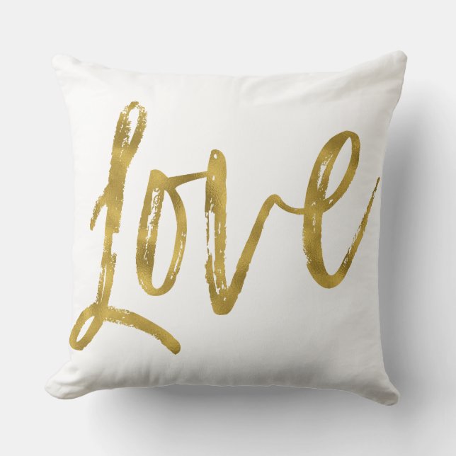 Almofada Love Faux Gold Foil Travesseiro (Frente)