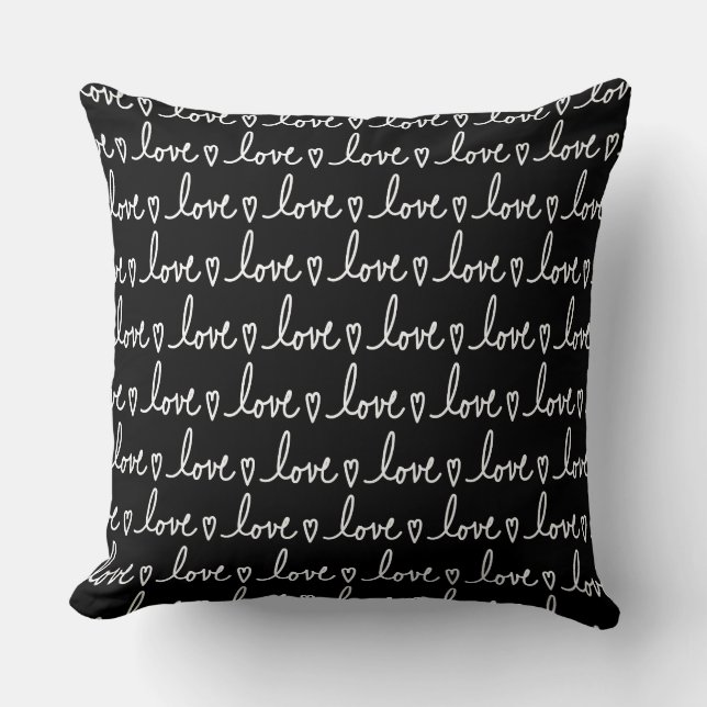 Almofada Love Handwritten Valentine's Throw Pillow (Frente)