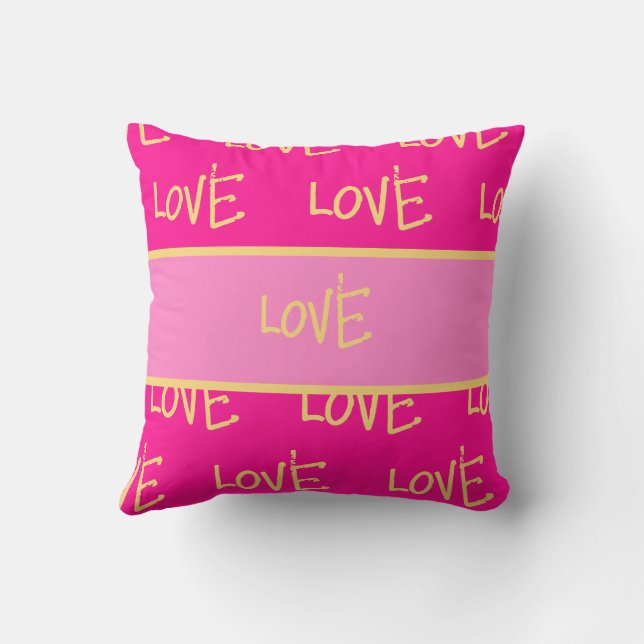 Almofada Love Hot Pink Typografia (Verso)
