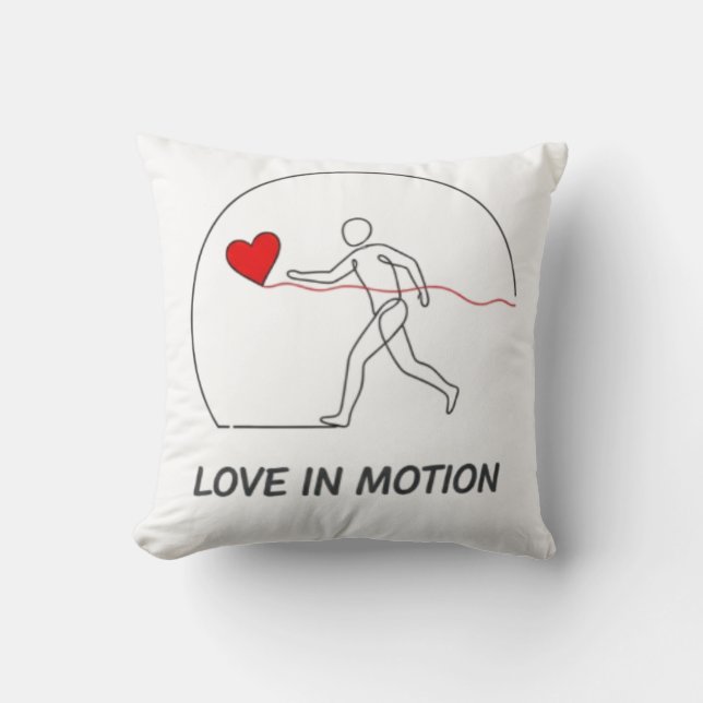 Almofada Love In Motion Minimalist Line Art Slogan Tee (Frente)