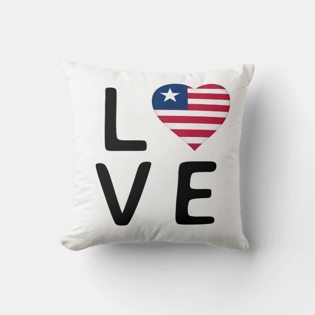Almofada Love - Libéria Flag (Frente)