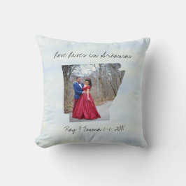 Almofada Love Lives In Arkansas State Shaping Custom Photo 