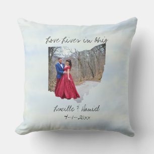 Almofada Love Lives In Ohio State Shaped Custom Photo (O Am