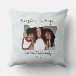Almofada Love Lives In Oregon State Shaple Custom Photo