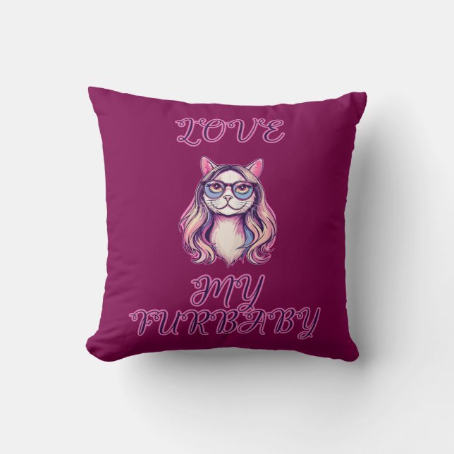 Almofada Love My Furbaby Adorable Pet Parent Design (Frente)