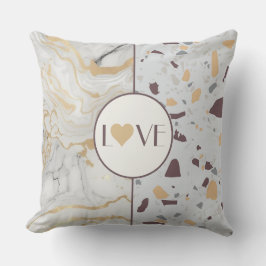 Almofada Love Terrazzo-Marble com Dourado Travesseiro