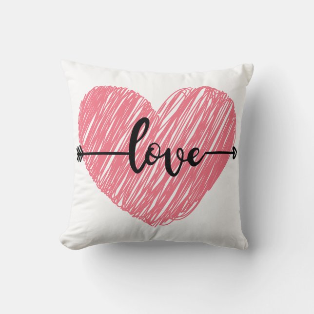 Almofada Love-Themed Pillow – Cozy Romantic Home Accent (Frente)