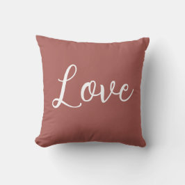 Almofada Love Throw Pillow Terracotta Red White