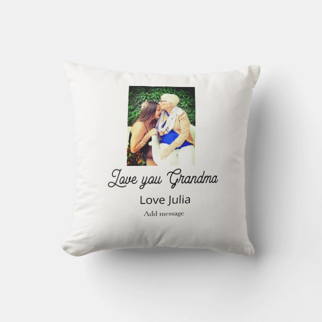 Almofada Love you Grandma photo name love message grandkids (Frente)