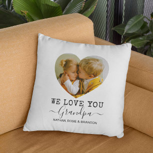 Almofada Love You Grandpa heart Photo