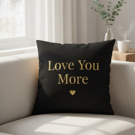 Almofada Love You More - Minimal Romantic Quote Throw Pillo