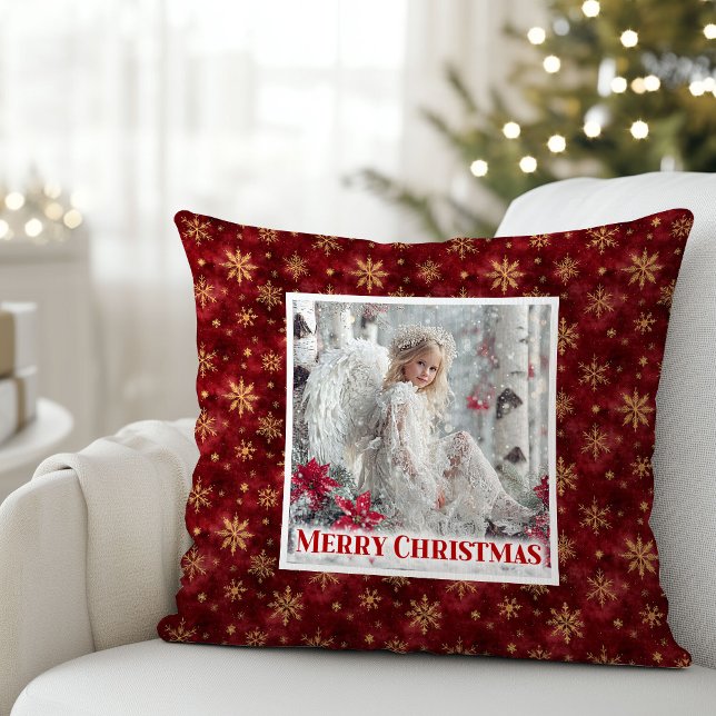 Almofada Lovely Angel Red Gold Personalized Best Christmas  (Lovely Angel Red Gold Personalized Best Christmas Pillow

)