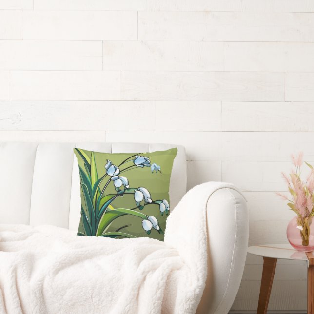 Almofada Lovely Lily: Dança Delicada da Serenidade Springti (Sofá)