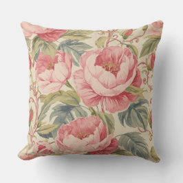 Almofada Lovely Pink Peoni Flowers Pattern, Elegant