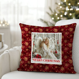 Almofada Lovely Red and Gold Victorian Angel Christmas