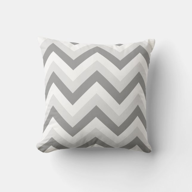 Almofada Lt Dois Cinza Branco Chervron ZigZag (Frente)