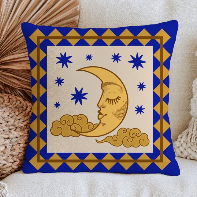 Almofada Lua Crescente Boêmia & Estrelas Celestial Mística (Criador carregado)