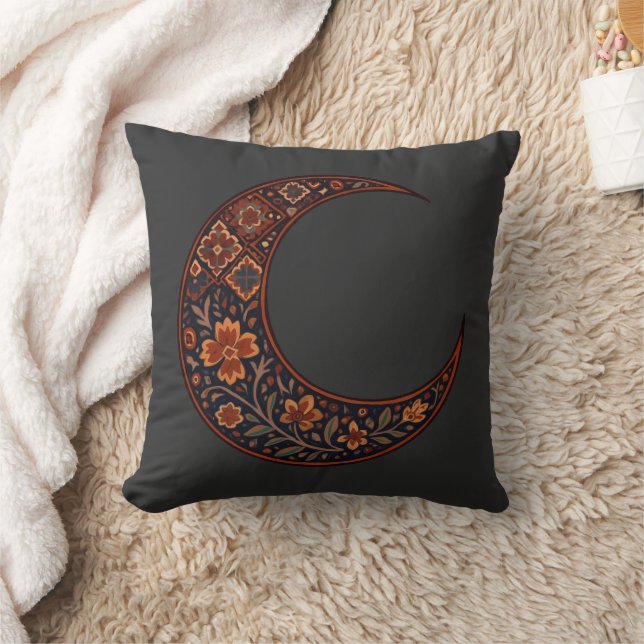 Almofada Lua Crescente Floral Boho (Cobertor)