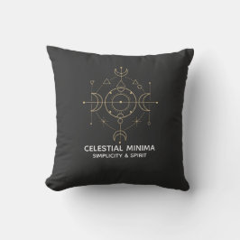 Almofada Lua Crescente Mínima e Arte Linear do Sol | Estilo