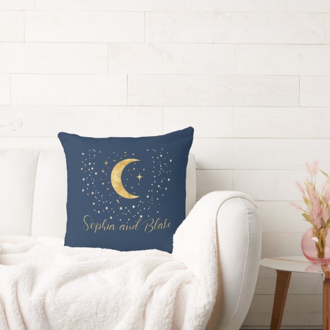 Almofada Lua Crescente Noite Estrelada  (Sofá)