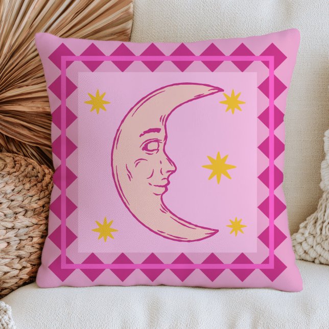 Almofada Lua Crescente Retro Celestial Lavanda (Criador carregado)