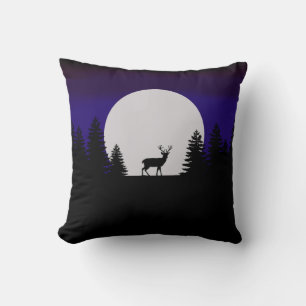 Almofada Lua de inverno travesseiro decorativo com veado