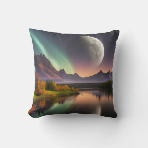 Almofada Lua sobre Paisagem Montanha
