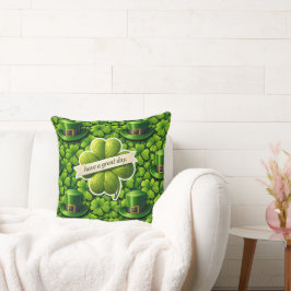 Almofada Lucky for leaf clover Saint Patrick's Day have a g