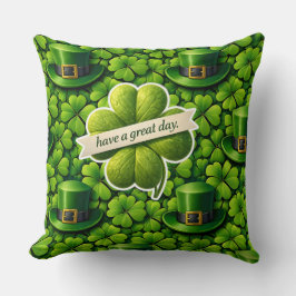 Almofada Lucky for leaf clover Saint Patrick's Day have a g