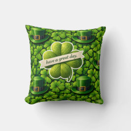 Almofada Lucky for leaf clover Saint Patrick's Day have a g
