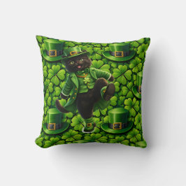 Almofada Lucky leprechaun black cat Saint Patrick's Day lum