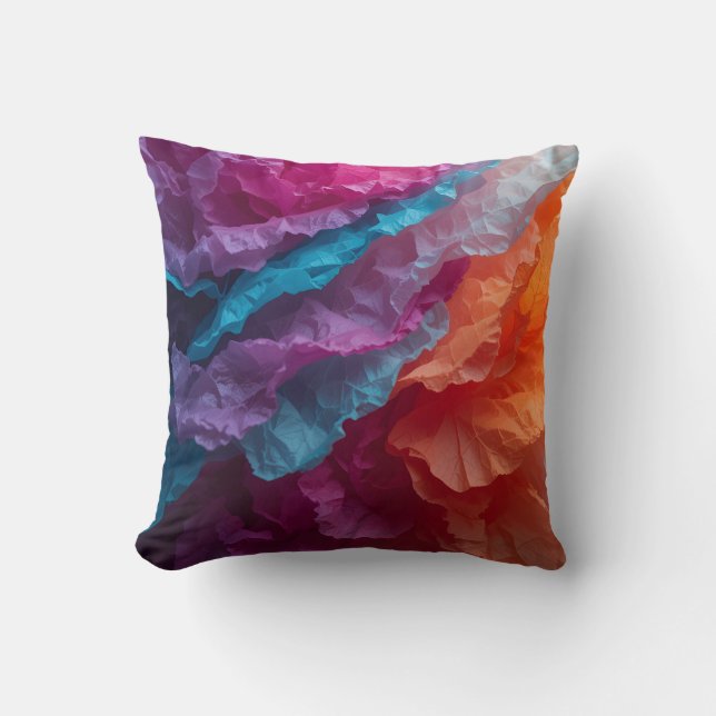 Almofada Luminous Abstract Tissue Paper Layers (Frente)