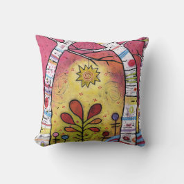 Almofada Lunático, colorido, inclinando-se na luz das