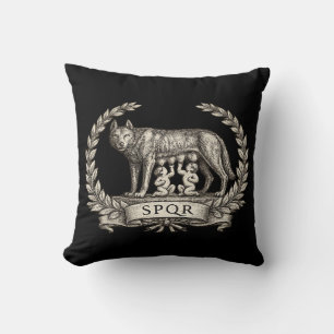 Almofada Lupa Capitolina Vintage Romulus Remus Emblema SPQR