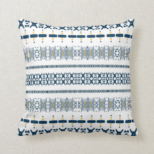 Almofada Lúpulo Branco Tribal Azul