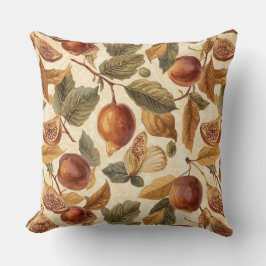 Almofada Lush Plums & Fig Leaves Throw Pillow | Gilded