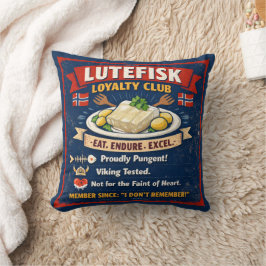 Almofada Lutefisk Loyalty Club Norwegian Throw Pillow