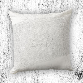 Almofada Luv U - Linhas Brancas Modernas de Tendência