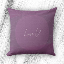 Luv U - Violet Trendy Modern Scrible Lines