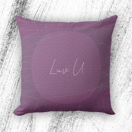 Almofada Luv U - Violet Trendy Modern Scrible Lines
