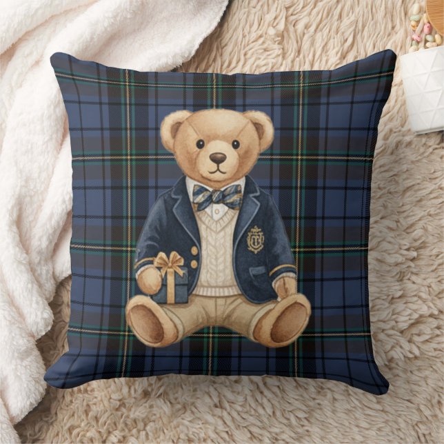 Almofada Luxe Preppy Plaid Teddy Bear (Cobertor)