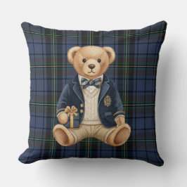 Almofada Luxe Preppy Plaid Teddy Bear