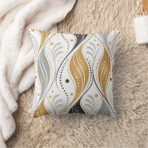Luxo Dourado Prata Preto Art Deco Padrão Abstrato