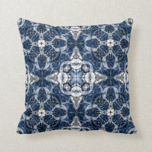 Almofada Luxo, elegante, marinho azul e branco ornamentais