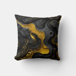 Almofada Luxuoso Cobertor Preto e Dourado Moderno Acento Te