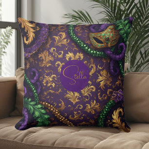 Almofada Luxuoso Colar de Contas Mardi Gras Carnaval Fleur-
