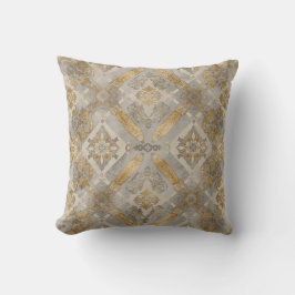 Almofada Luxuoso, ornamento bege cinza dourado, elegante