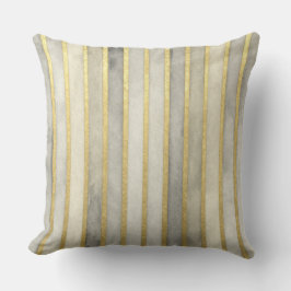 Almofada Luxurious, Gold Beigi Grey Stripes,Elegant, Modern